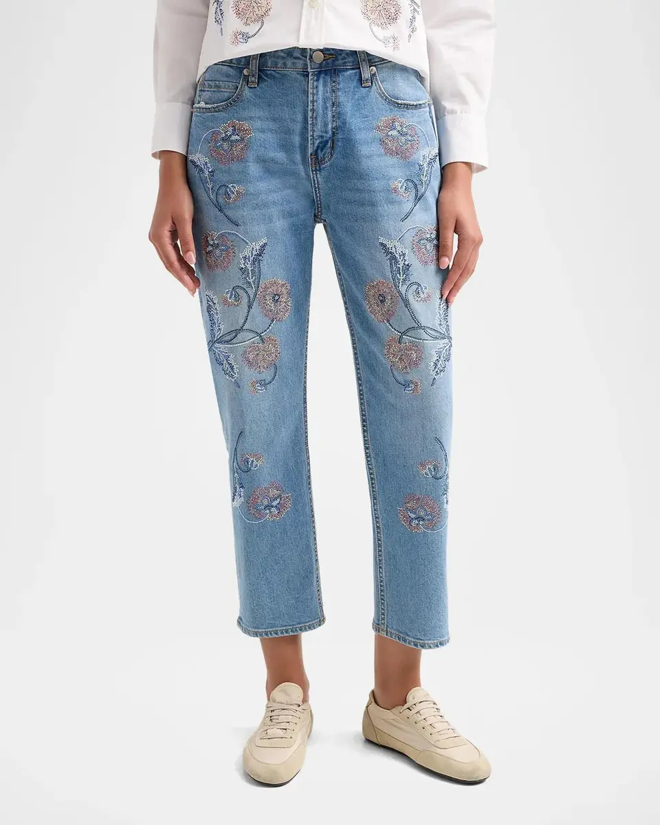 Libertine Montecito Embellished Straight-Leg Boyfriend Crop Jeans | Thumbnail 4 Libertine Montecito Embellished Straight-Leg Boyfriend Crop Jeans | Thumbnail 4