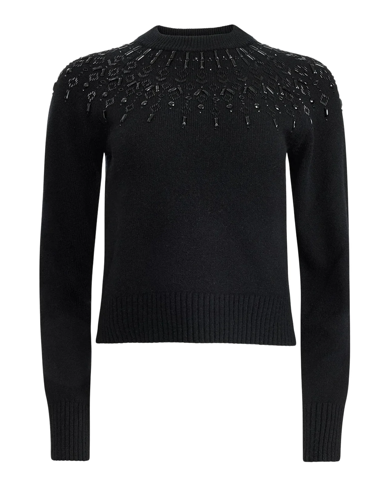 Harold Fair Isle Beaded Wool Crewneck Sweater Harold Fair Isle Beaded Wool Crewneck Sweater
