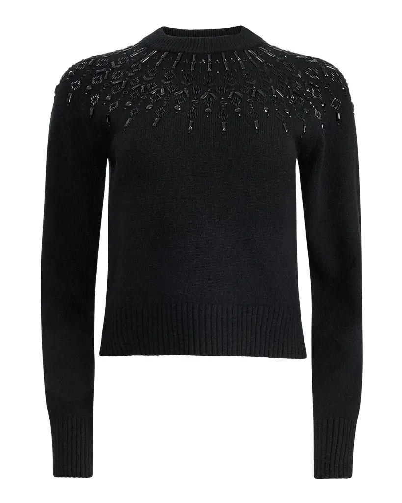 Harold Fair Isle Beaded Wool Crewneck Sweater Harold Fair Isle Beaded Wool Crewneck Sweater