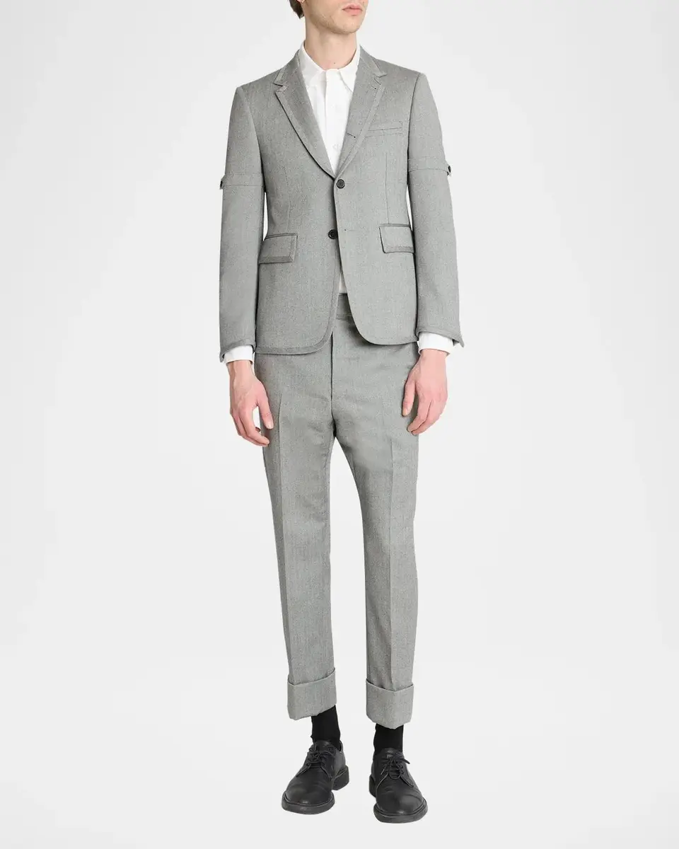 Thom Browne Men's Fit 1 Herringbone Wool Single-Breasted Sport Coat | Thumbnail 2