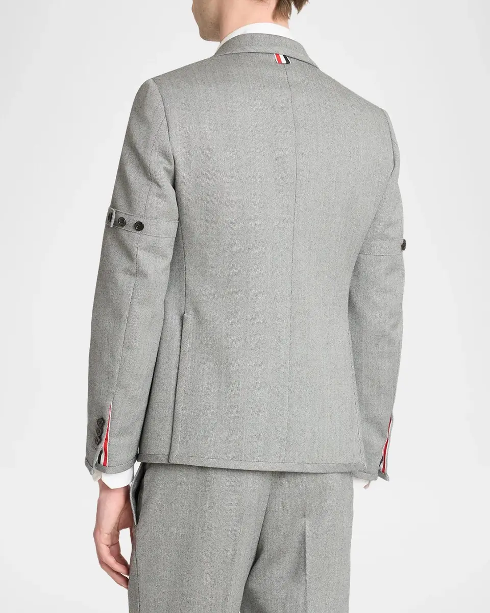 Thom Browne Men's Fit 1 Herringbone Wool Single-Breasted Sport Coat | Thumbnail 3