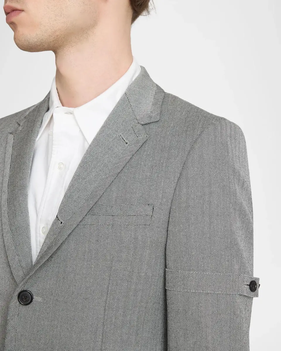 Thom Browne Men's Fit 1 Herringbone Wool Single-Breasted Sport Coat | Thumbnail 8