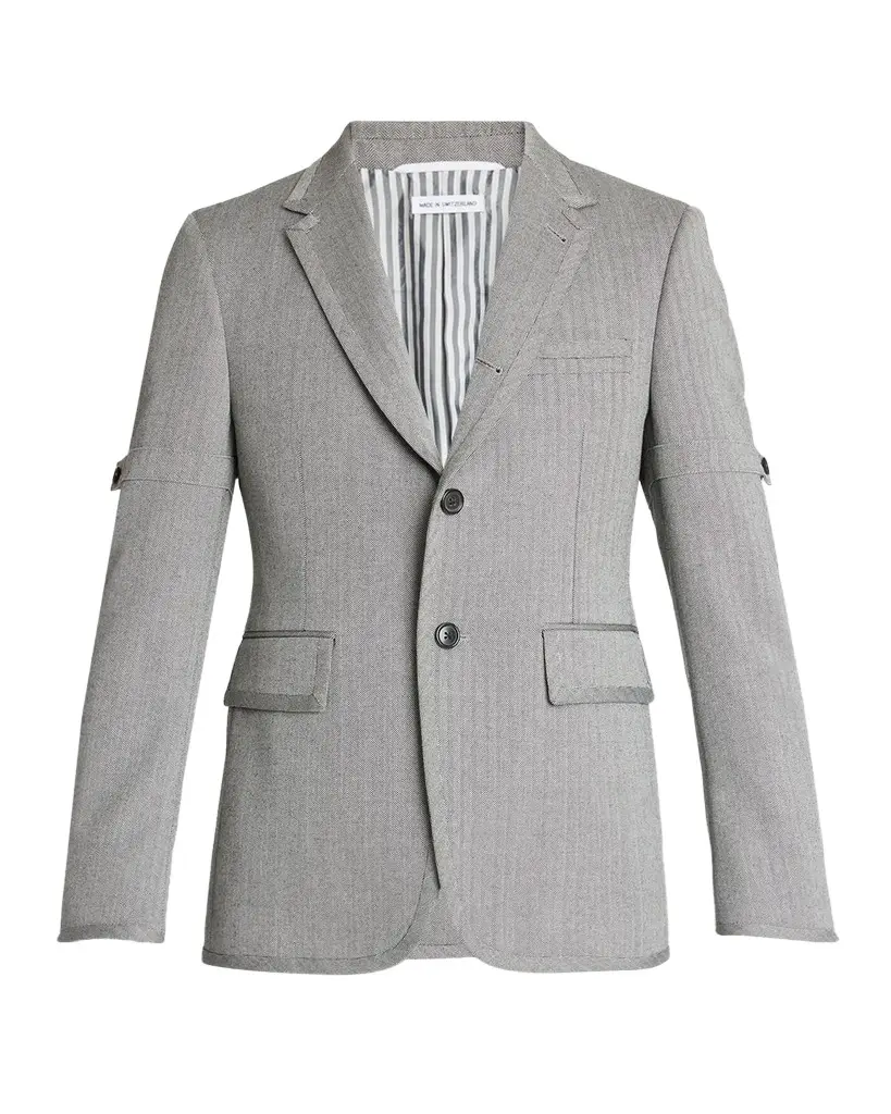 Thom Browne Men's Fit 1 Herringbone Wool Single-Breasted Sport Coat