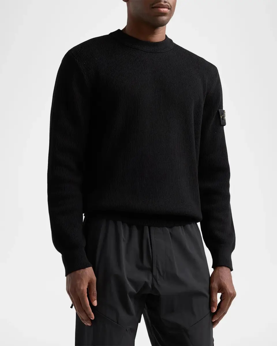 Stone Island Men's Maglieria Cotton Rib Long-Sleeve T-Shirt | Thumbnail 4 Stone Island Men's Maglieria Cotton Rib Long-Sleeve T-Shirt | Thumbnail 4