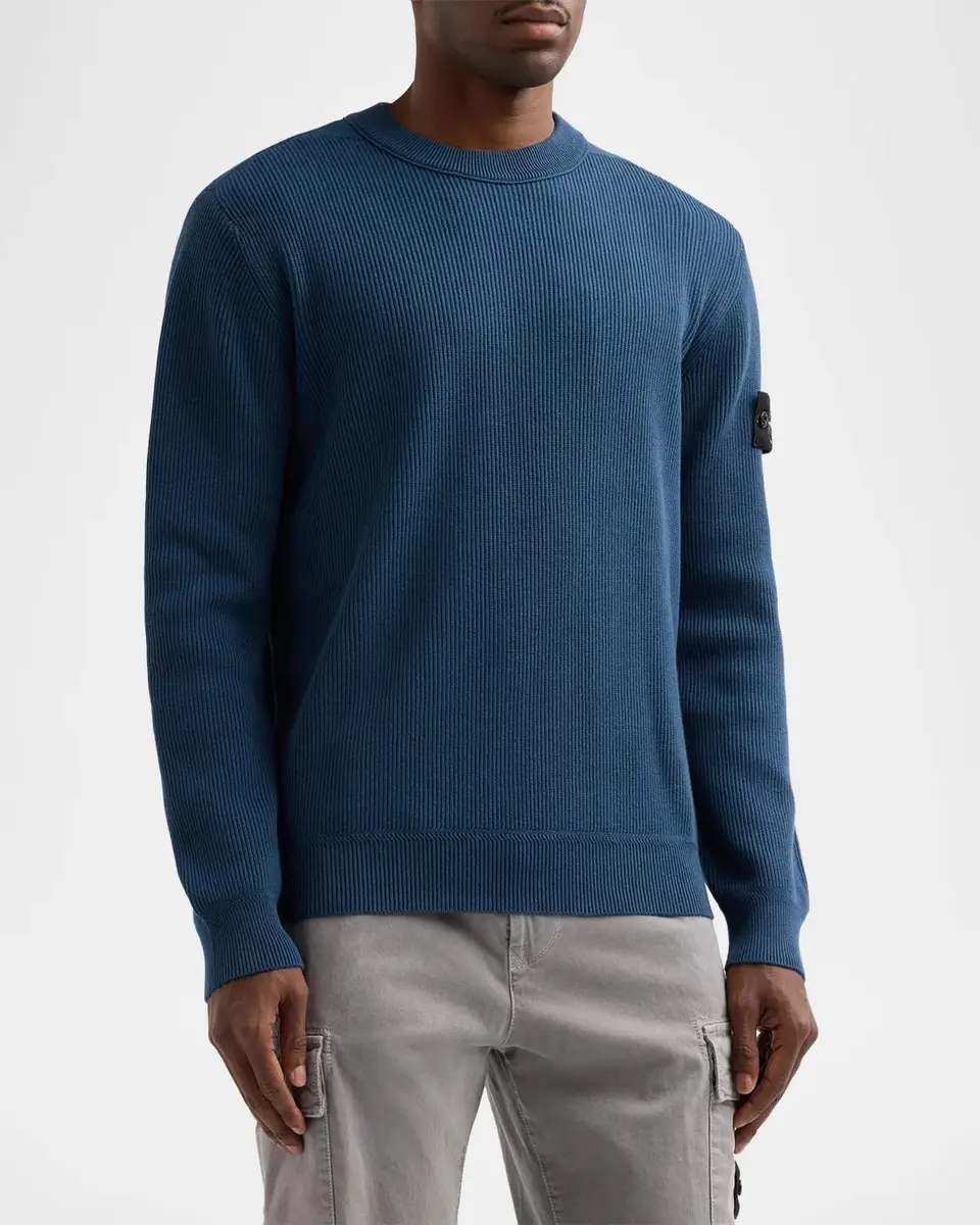 Stone Island Men's Maglieria Cotton Rib Long-Sleeve T-Shirt | Thumbnail 4 Stone Island Men's Maglieria Cotton Rib Long-Sleeve T-Shirt | Thumbnail 4