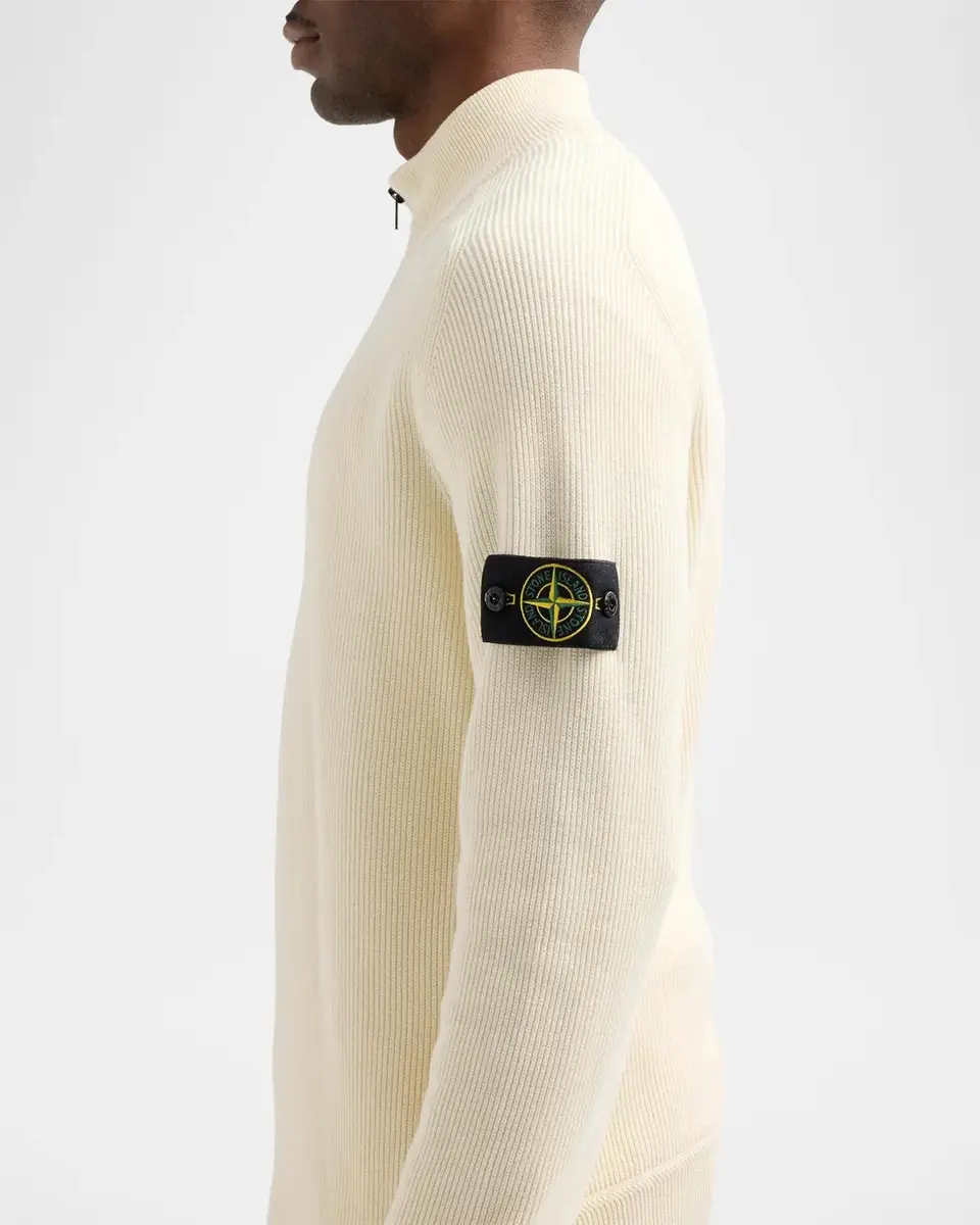 Stone Island Men's Cotton Rib Compass Quarter-Zip Sweater | Thumbnail 5 Stone Island Men's Cotton Rib Compass Quarter-Zip Sweater | Thumbnail 5