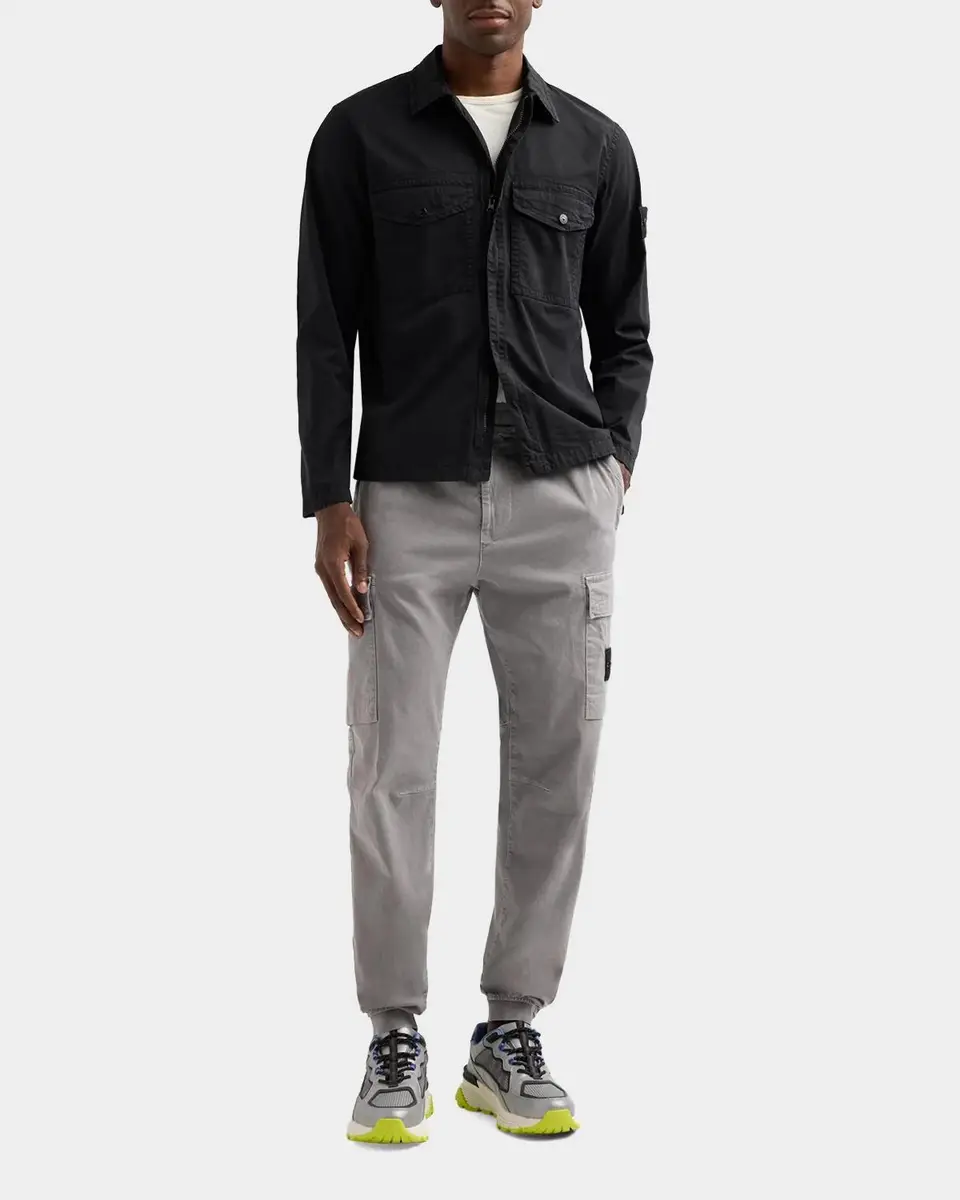 Stone Island Men's Cotton-Stretch Concealed Button-Down Shirt | Thumbnail 2
