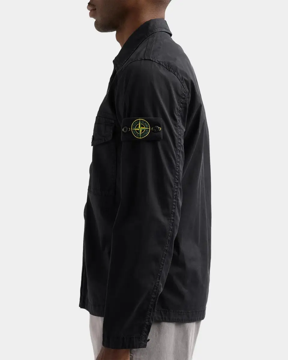 Stone Island Men's Cotton-Stretch Concealed Button-Down Shirt | Thumbnail 3