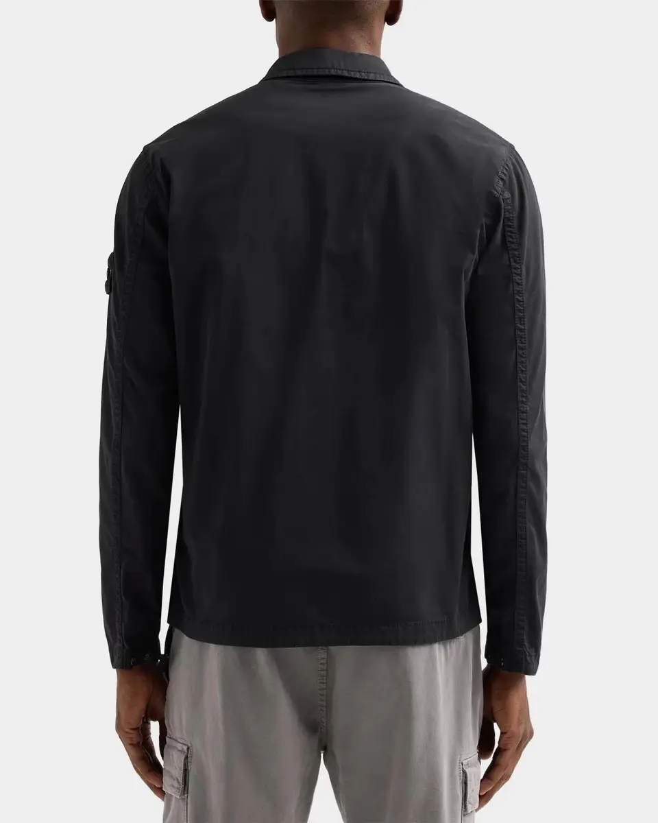 Stone Island Men's Cotton-Stretch Concealed Button-Down Shirt | Thumbnail 4