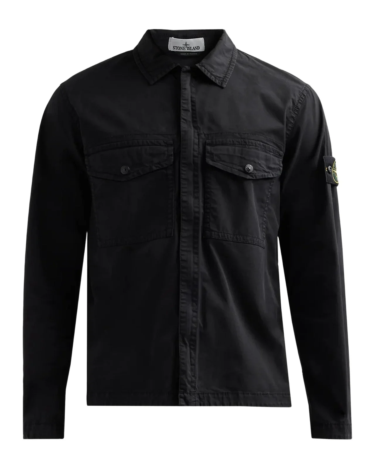 Stone Island Men's Cotton-Stretch Concealed Button-Down Shirt