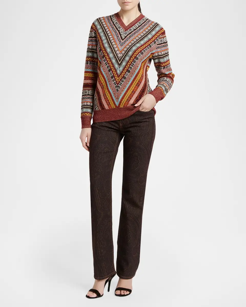 Etro Paisley-Print Denim Straight-Leg Jeans | Thumbnail 2 Etro Paisley-Print Denim Straight-Leg Jeans | Thumbnail 2
