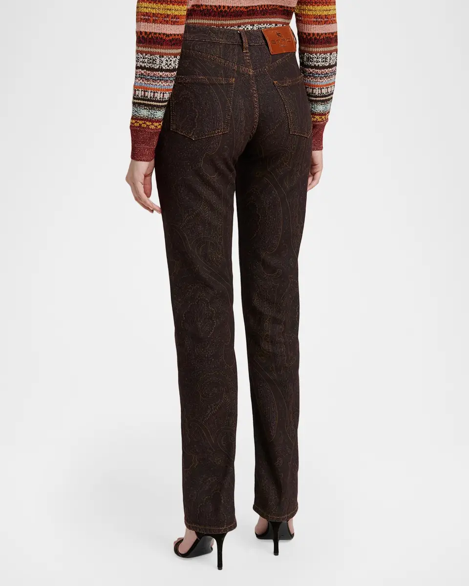 Etro Paisley-Print Denim Straight-Leg Jeans | Thumbnail 3 Etro Paisley-Print Denim Straight-Leg Jeans | Thumbnail 3