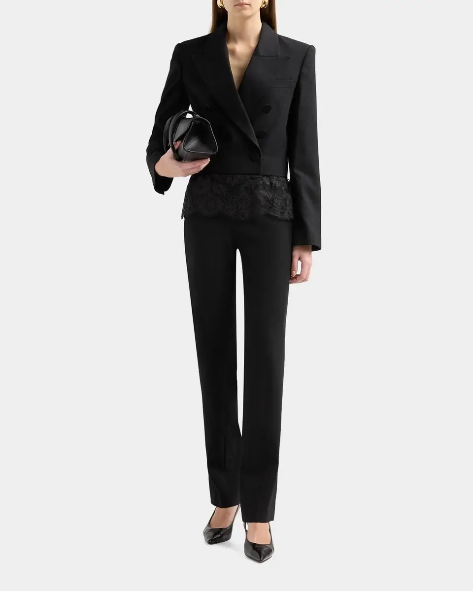 Zimmermann Lace-Trim Wool-Blend Double-Breasted Jacket | Thumbnail 2