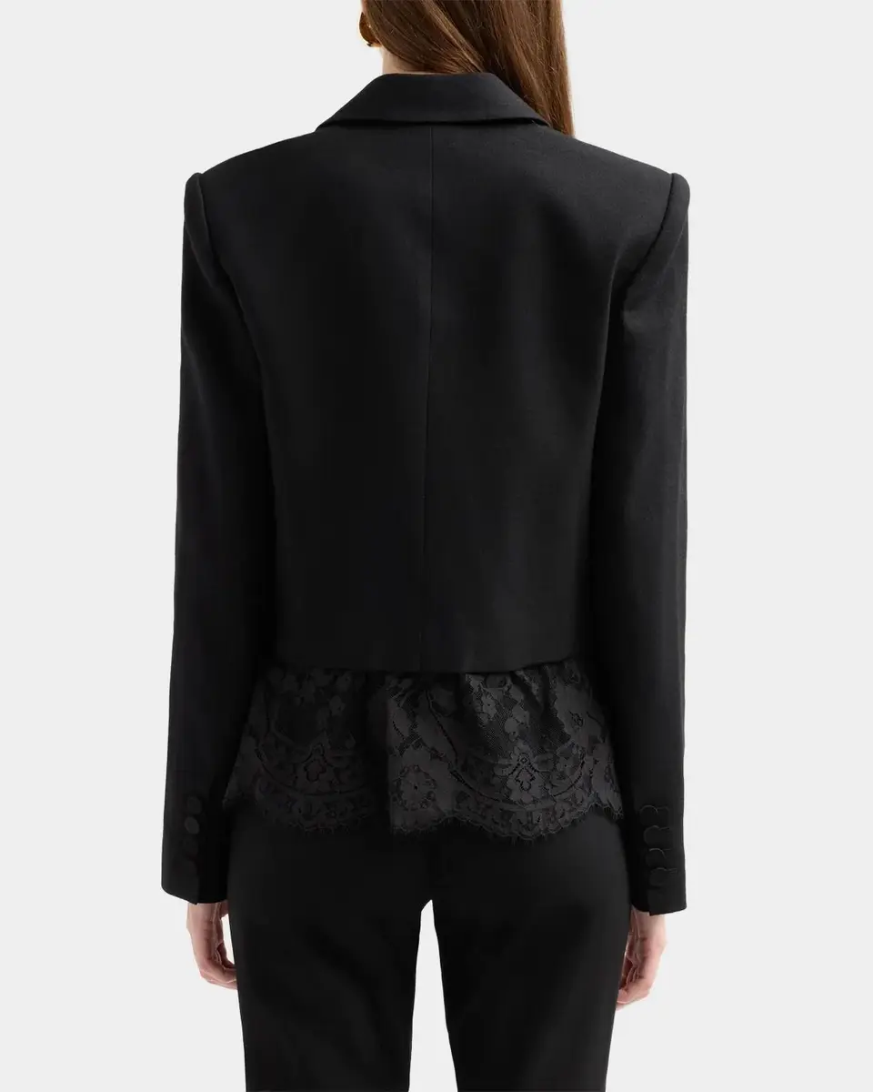 Zimmermann Lace-Trim Wool-Blend Double-Breasted Jacket | Thumbnail 4