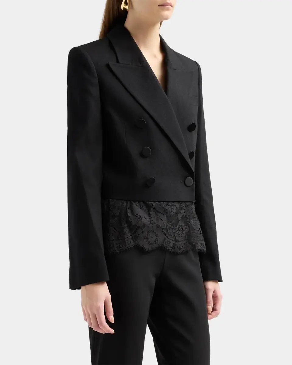 Zimmermann Lace-Trim Wool-Blend Double-Breasted Jacket | Thumbnail 5