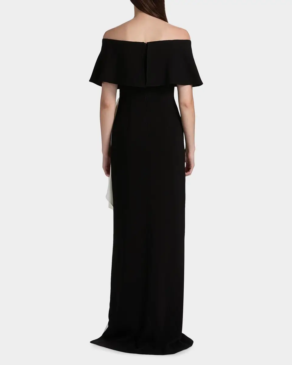 Rickie Freeman for Teri Jon Two-Tone Bow Off-The-Shoulder Column Gown | Thumbnail 3 Rickie Freeman for Teri Jon Two-Tone Bow Off-The-Shoulder Column Gown | Thumbnail 3