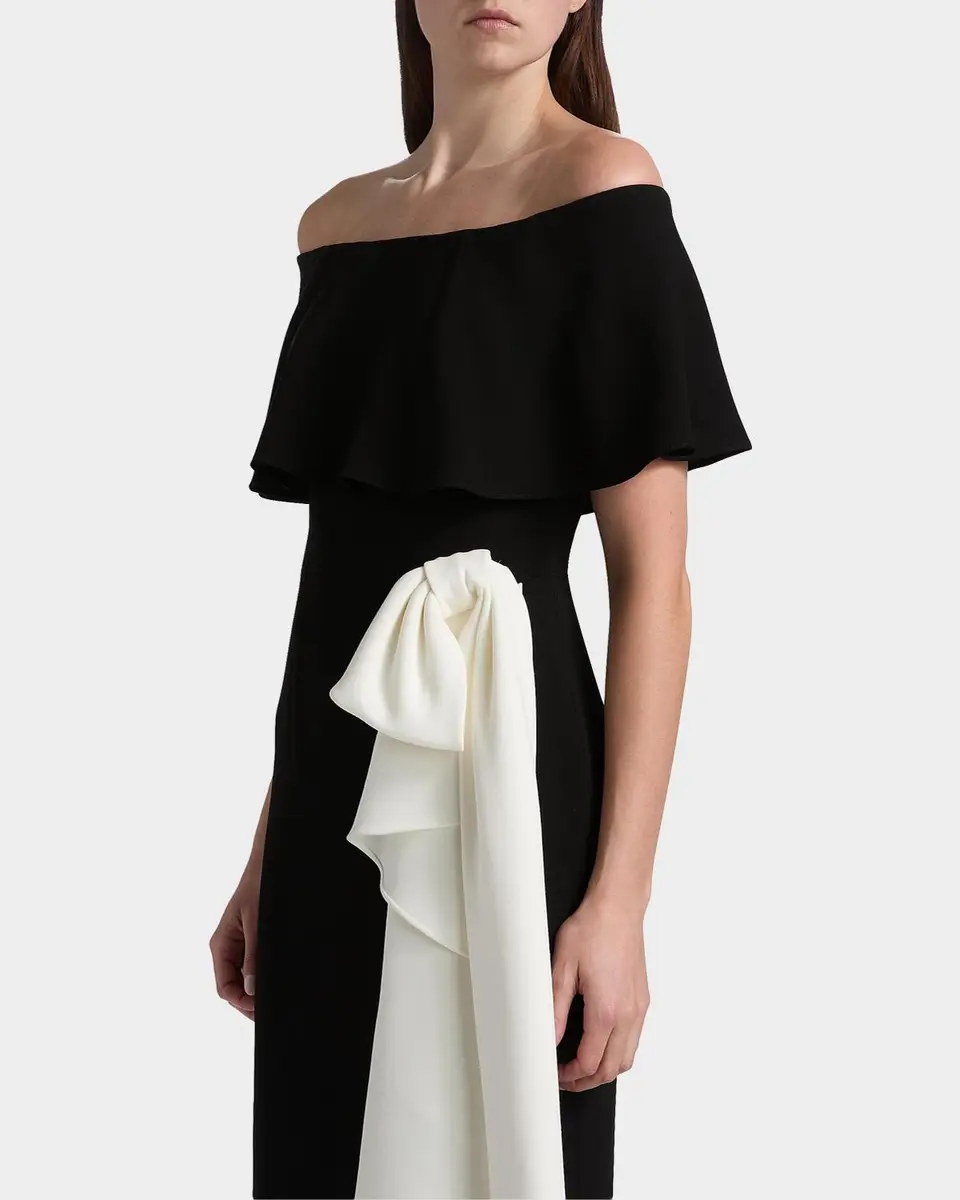 Rickie Freeman for Teri Jon Two-Tone Bow Off-The-Shoulder Column Gown | Thumbnail 5 Rickie Freeman for Teri Jon Two-Tone Bow Off-The-Shoulder Column Gown | Thumbnail 5