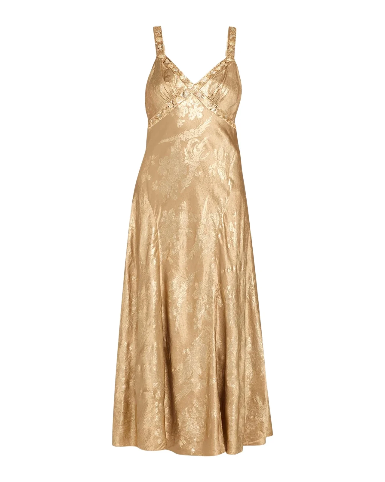 Thalie Gilded Peony Jacquard Embellished Sleeveless Midi Dress Thalie Gilded Peony Jacquard Embellished Sleeveless Midi Dress