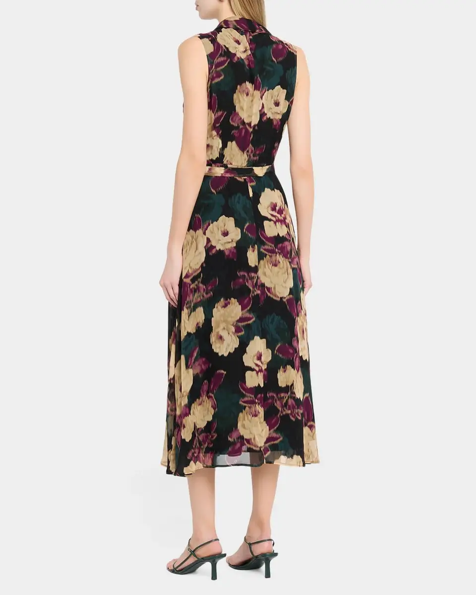 Rickie Freeman for Teri Jon Pleated Floral-Print Chiffon Midi Shirtdress | Thumbnail 3 Rickie Freeman for Teri Jon Pleated Floral-Print Chiffon Midi Shirtdress | Thumbnail 3