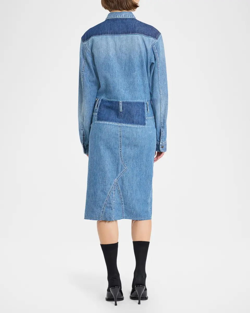 Maison Margiela Patchwork Denim Midi Shirtdress | Thumbnail 3