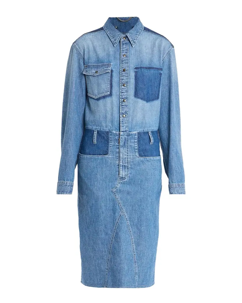 Maison Margiela Patchwork Denim Midi Shirtdress