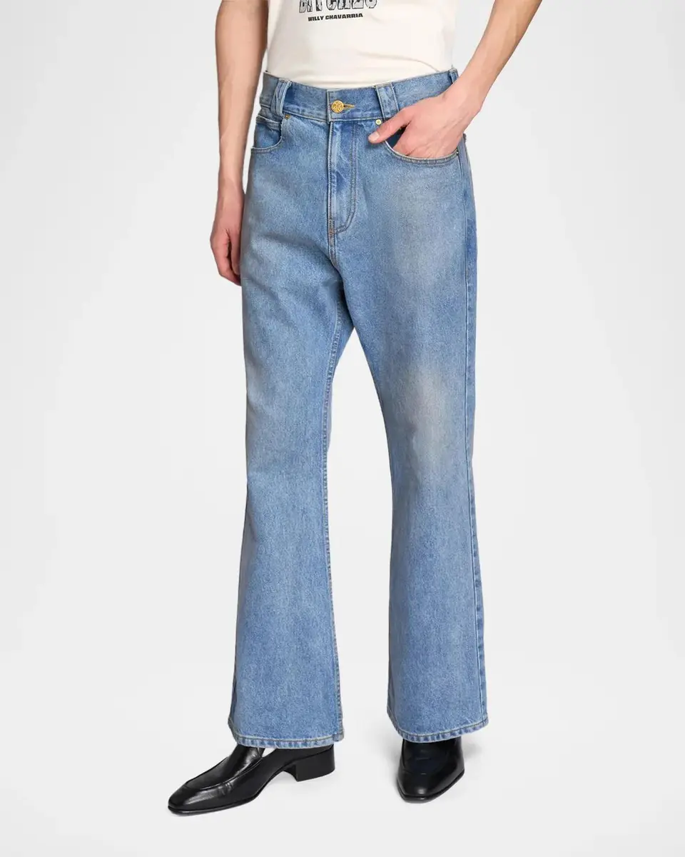 Willy Chavarria Men's Flared Denim Jeans | Thumbnail 6 Willy Chavarria Men's Flared Denim Jeans | Thumbnail 6