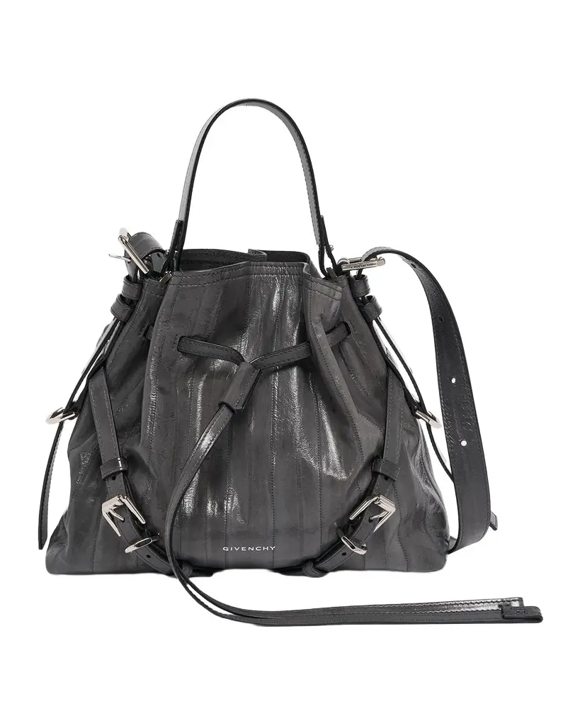 Voyou Drawstring Eel Leather Crossbody Bag