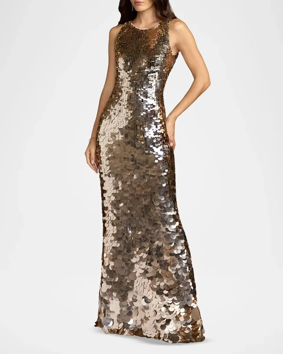 Mac Duggal Sequined Sleeveless Gown | Thumbnail 2 Mac Duggal Sequined Sleeveless Gown | Thumbnail 2