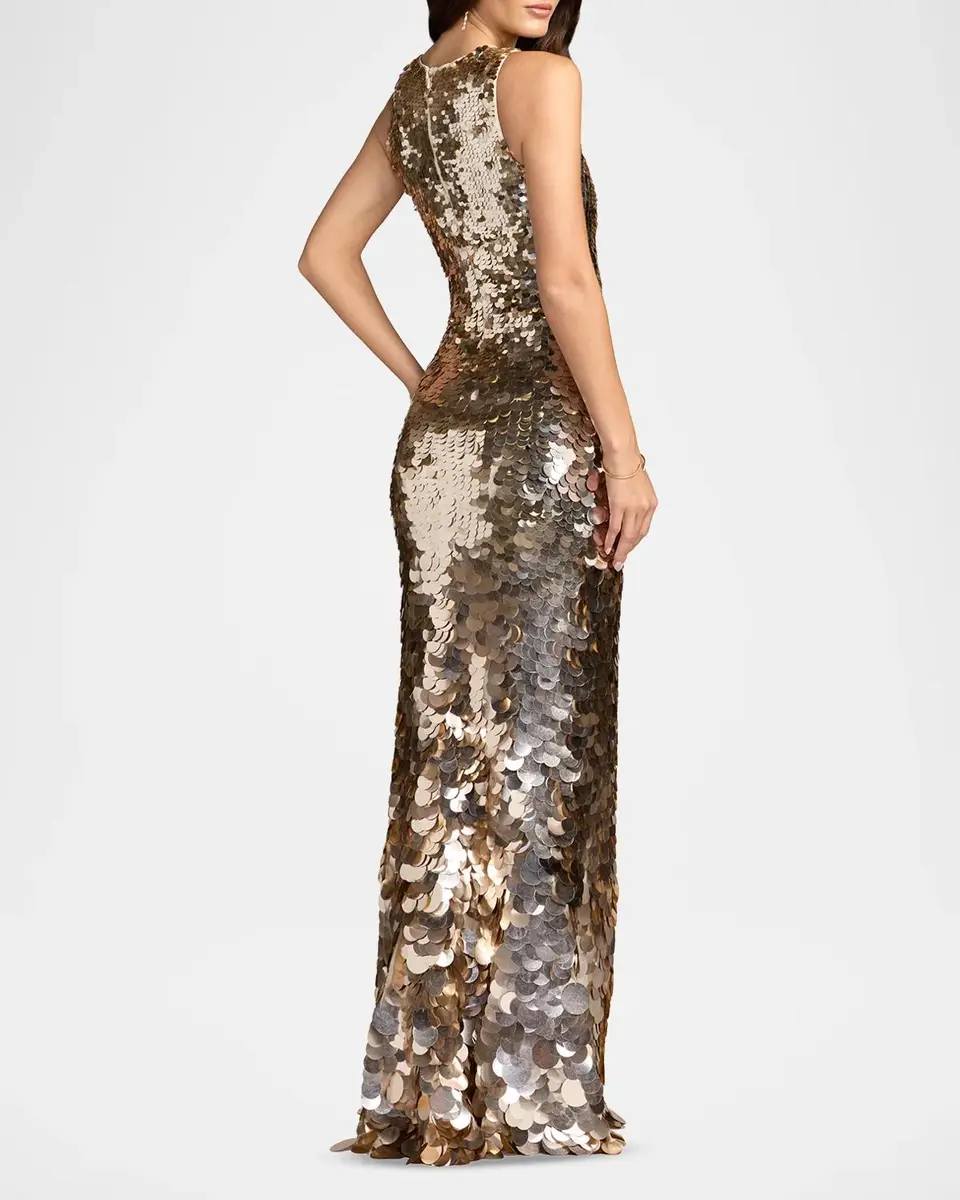 Mac Duggal Sequined Sleeveless Gown | Thumbnail 3 Mac Duggal Sequined Sleeveless Gown | Thumbnail 3