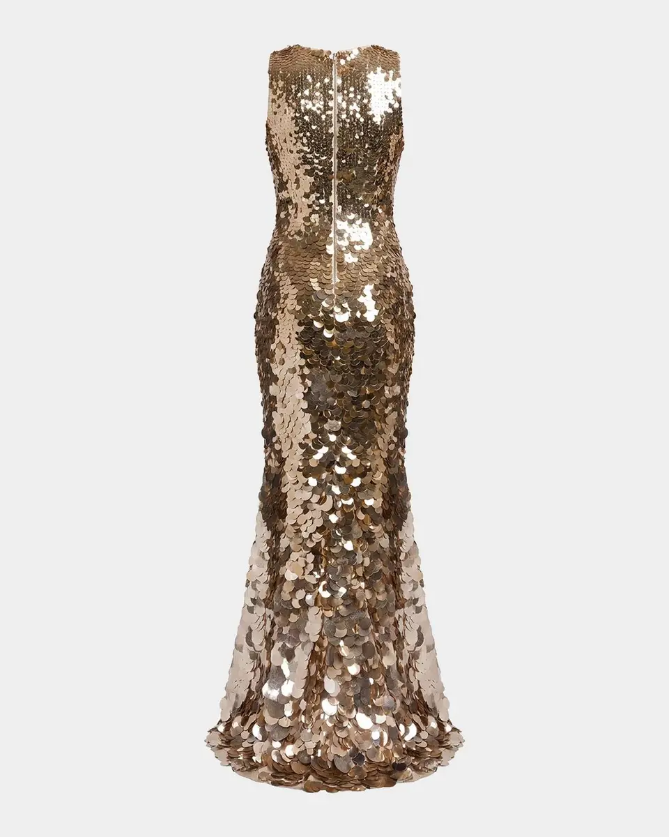 Mac Duggal Sequined Sleeveless Gown | Thumbnail 5 Mac Duggal Sequined Sleeveless Gown | Thumbnail 5