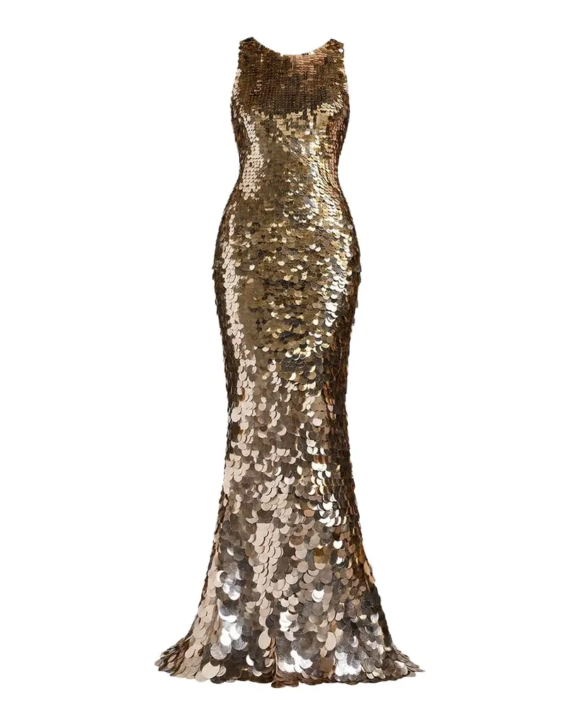 Sequined Sleeveless Gown Sequined Sleeveless Gown