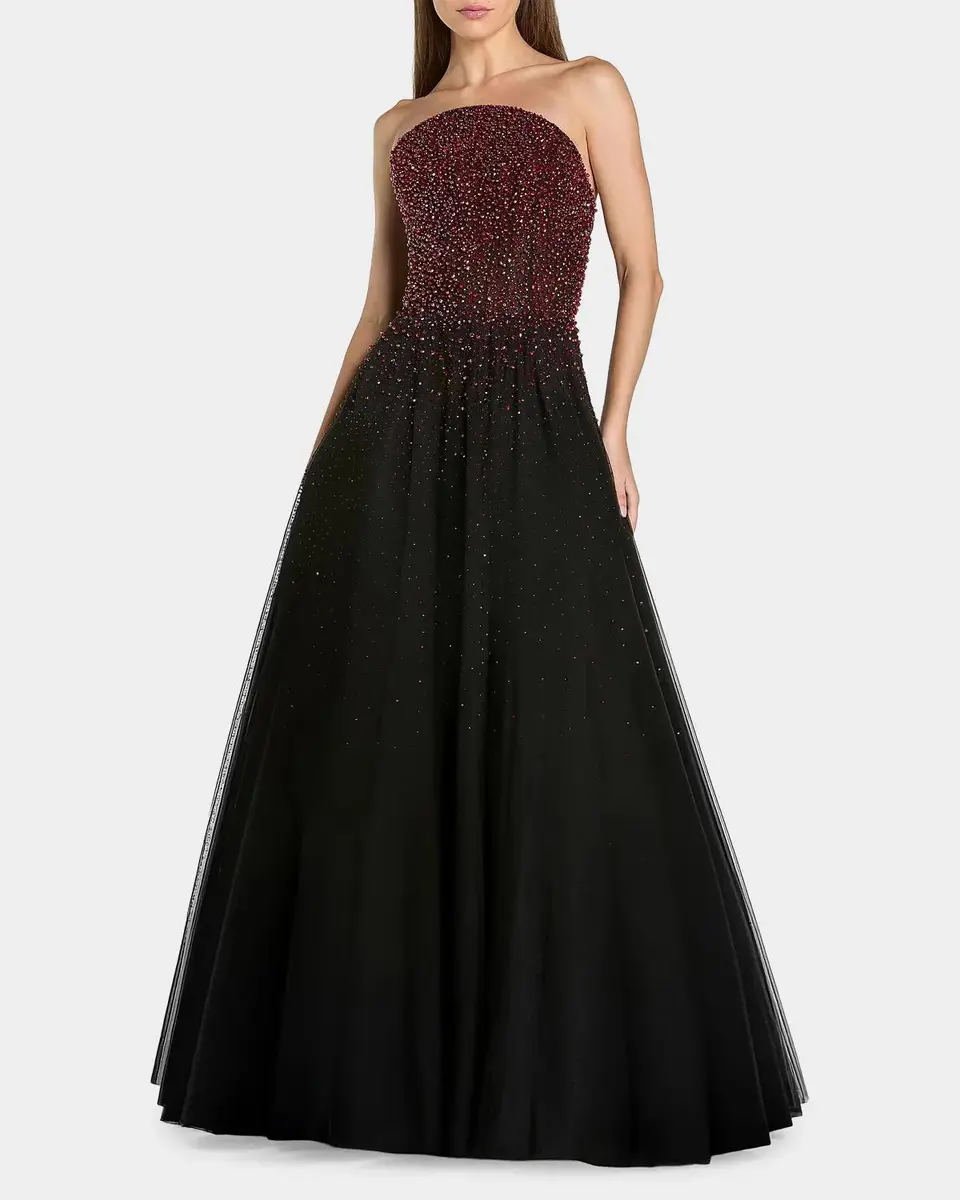 Mac Duggal Embellished Tulle Strapless Ball Gown | Thumbnail 2 Mac Duggal Embellished Tulle Strapless Ball Gown | Thumbnail 2