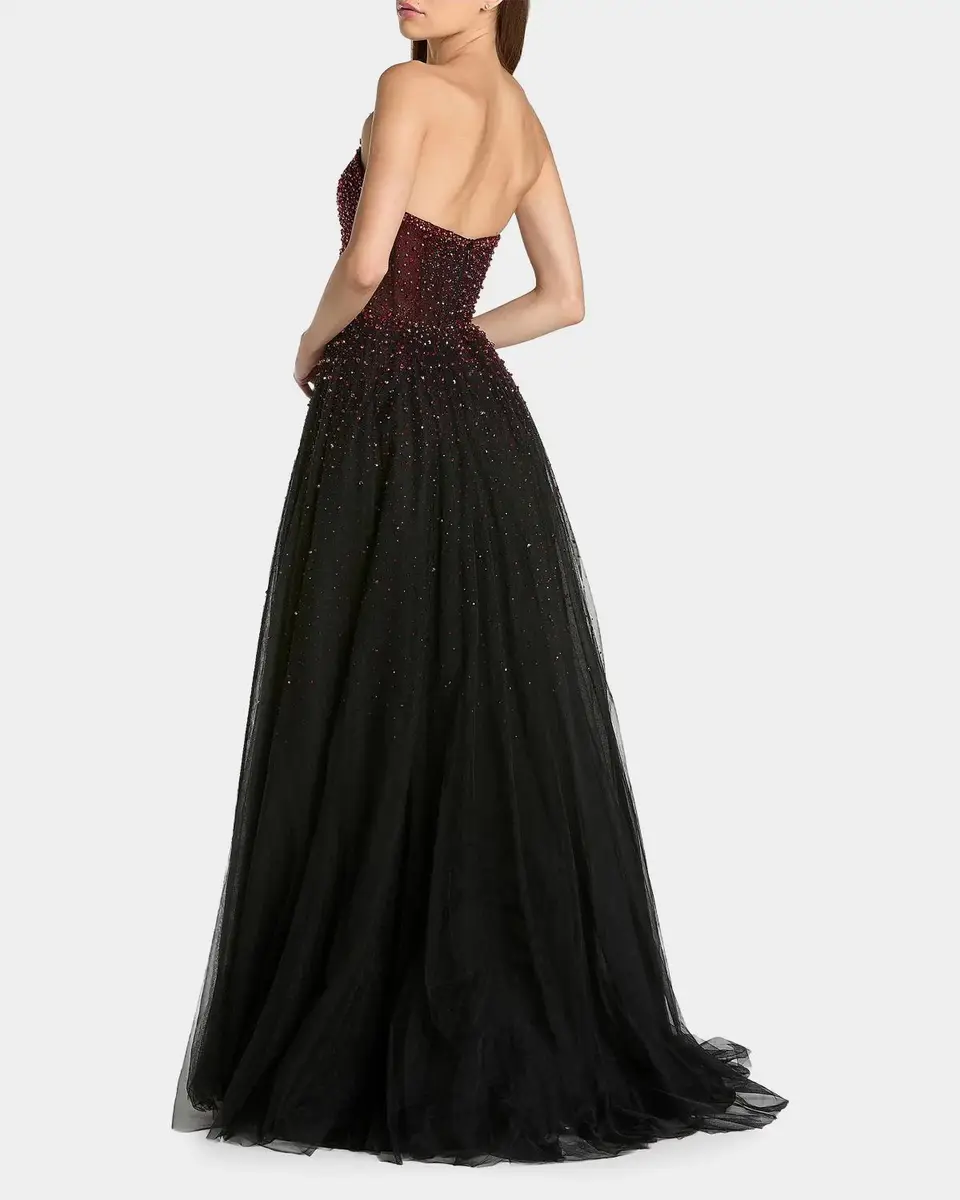 Mac Duggal Embellished Tulle Strapless Ball Gown | Thumbnail 3 Mac Duggal Embellished Tulle Strapless Ball Gown | Thumbnail 3