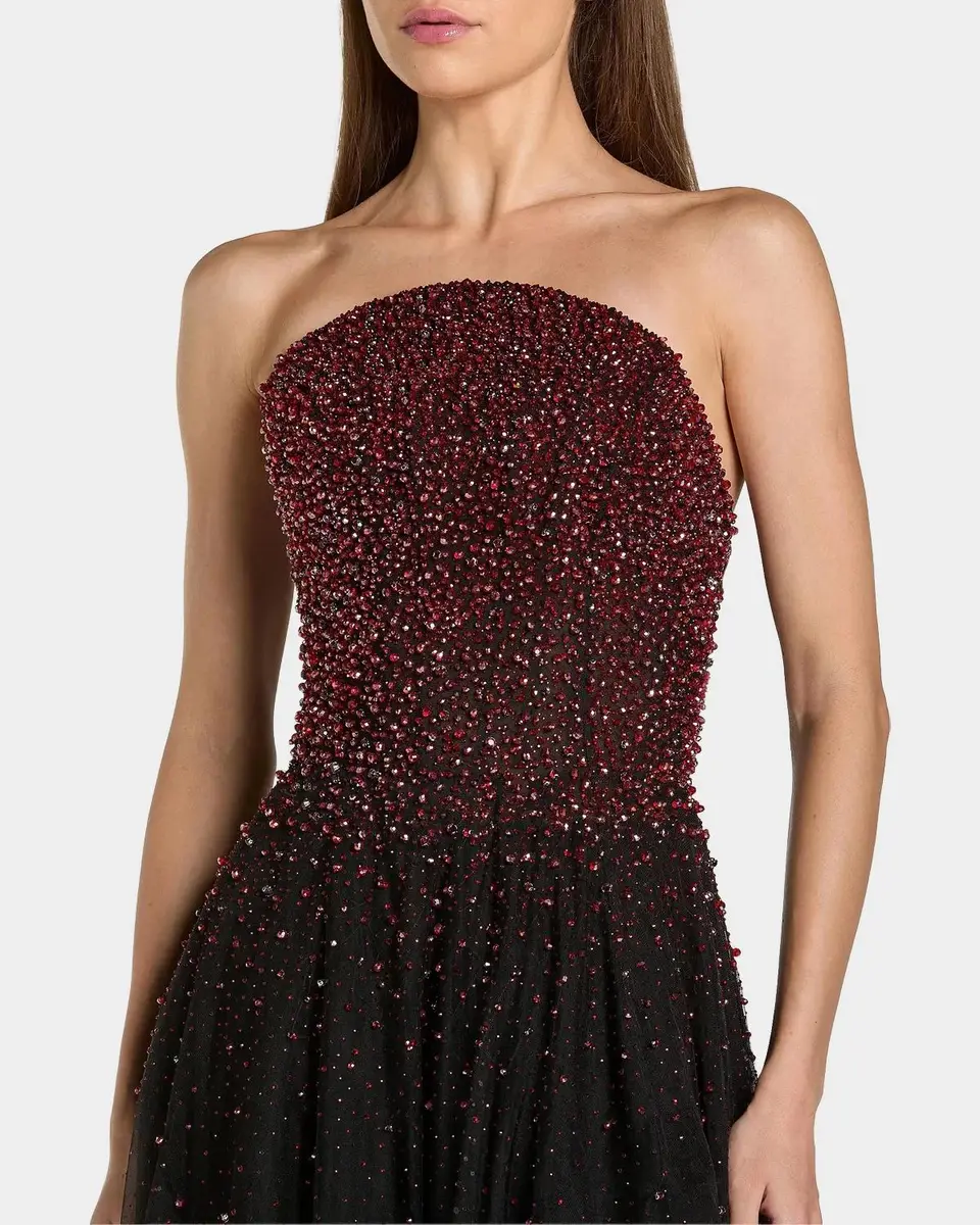 Mac Duggal Embellished Tulle Strapless Ball Gown | Thumbnail 4 Mac Duggal Embellished Tulle Strapless Ball Gown | Thumbnail 4