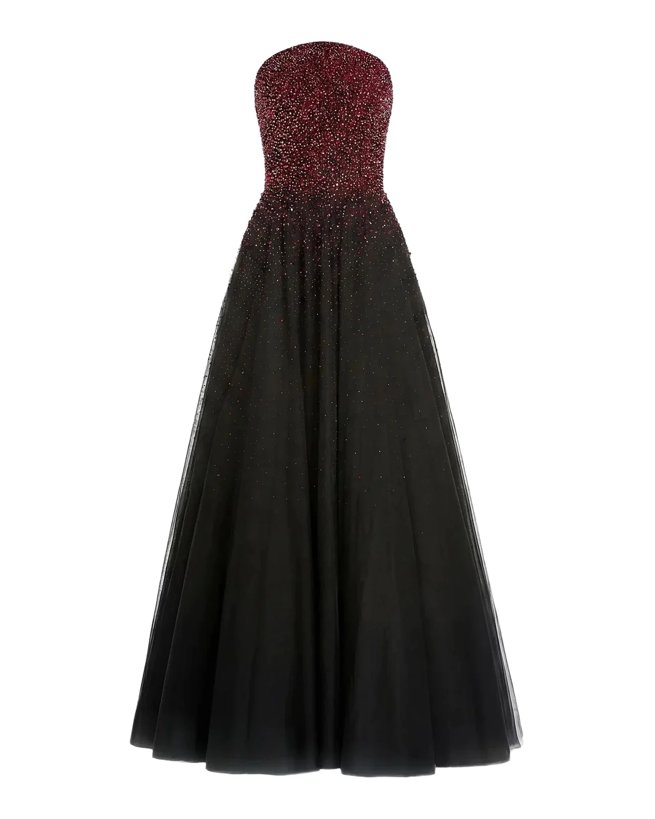 Embellished Tulle Strapless Ball Gown