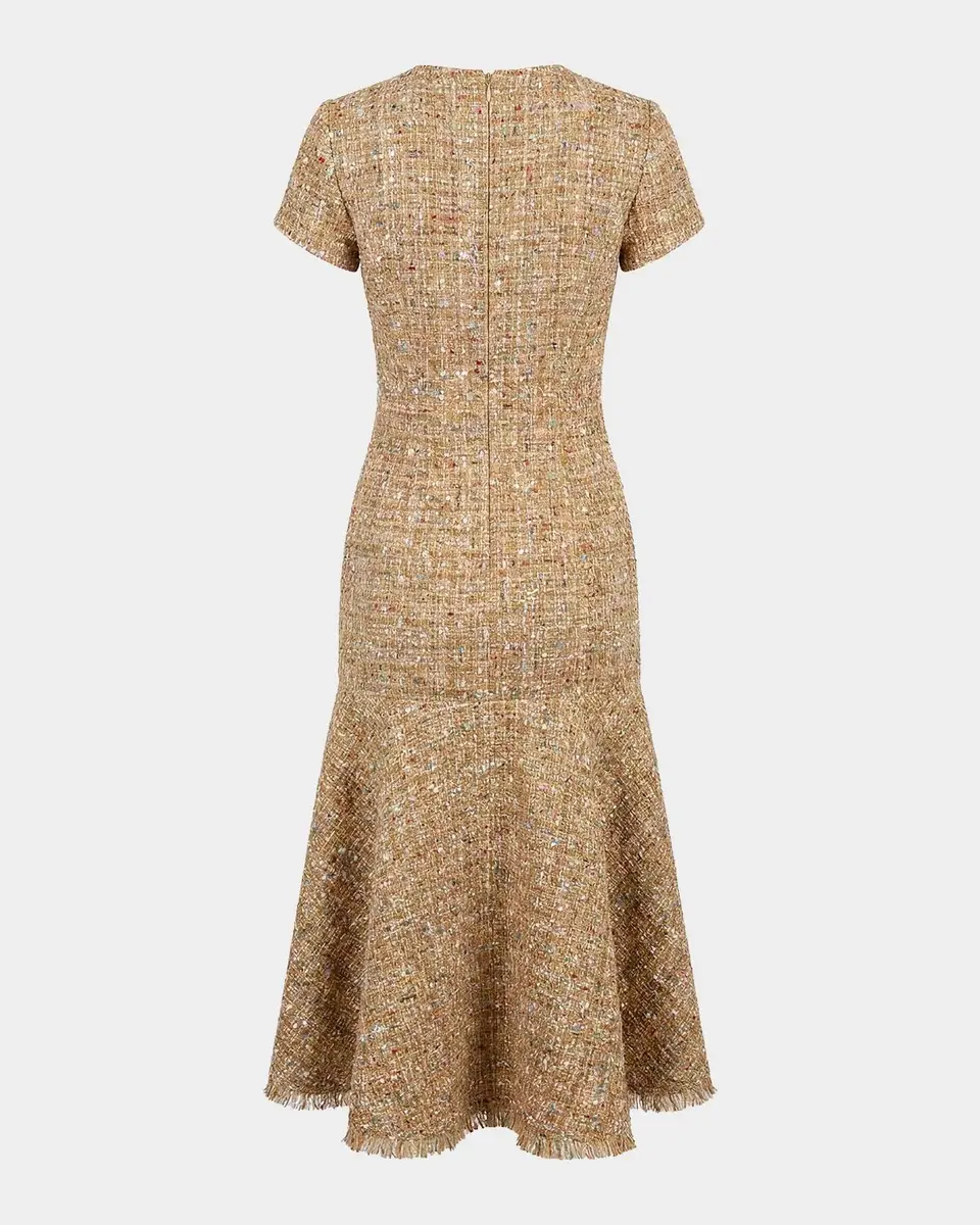 Mac Duggal Ieena Tweed Midi Dress | Thumbnail 5 Mac Duggal Ieena Tweed Midi Dress | Thumbnail 5