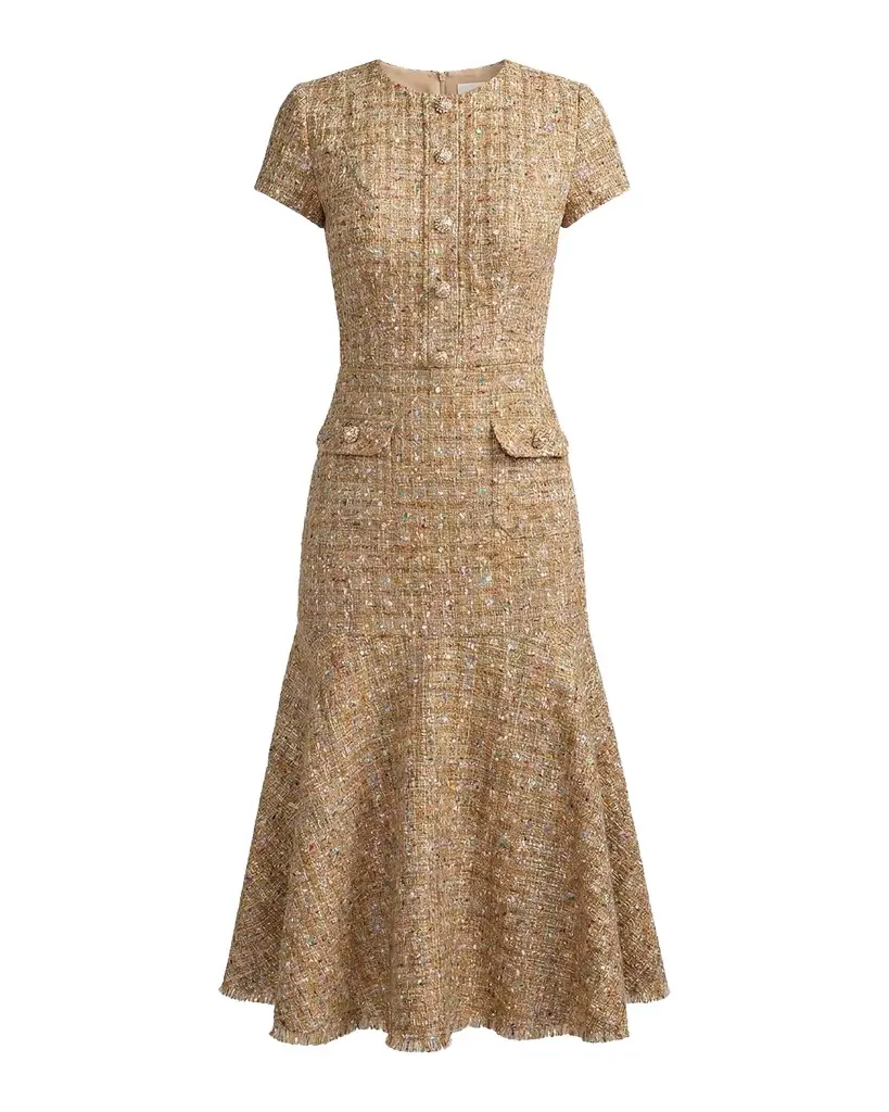 Ieena Tweed Midi Dress