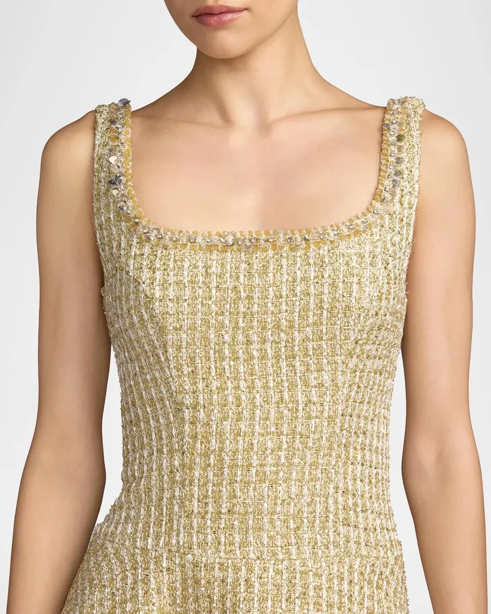 Mac Duggal Ieena Embellished Bouclé A-Line Mini Dress | Thumbnail 4