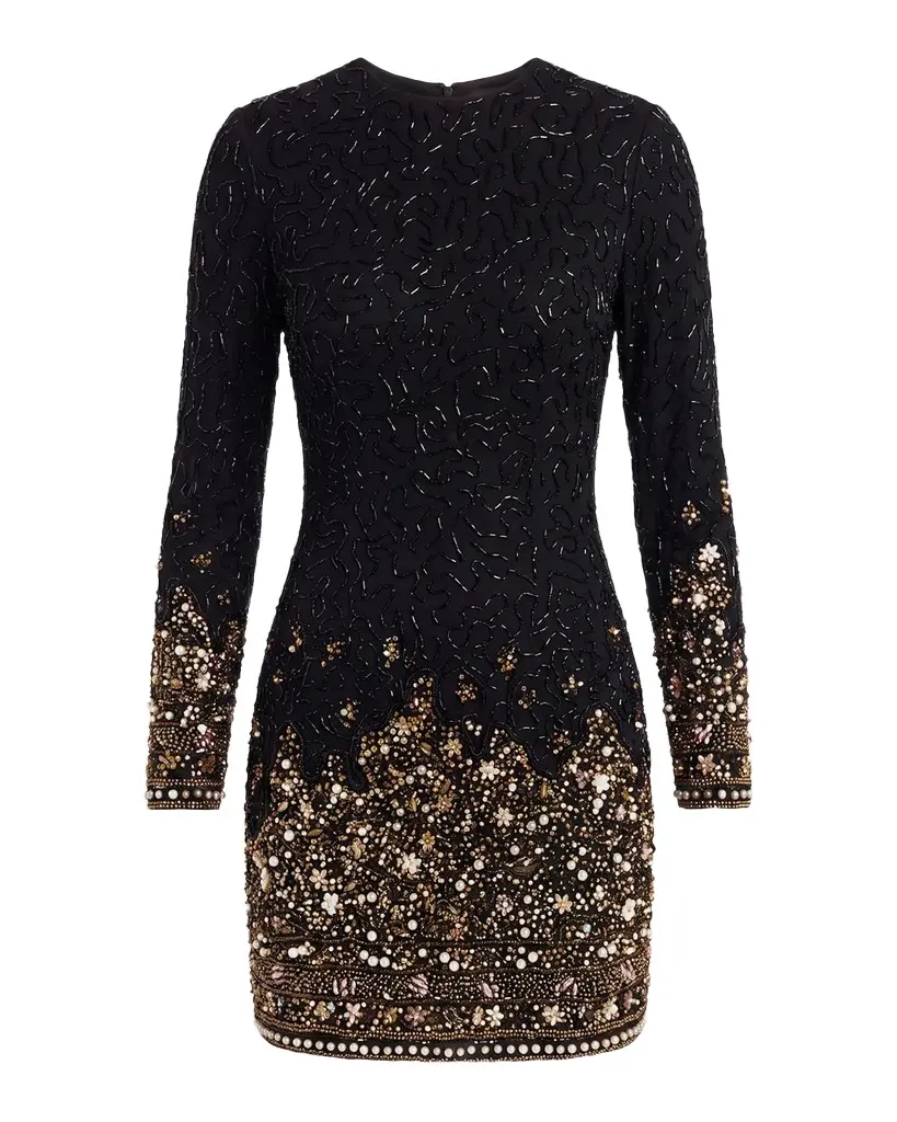 Embellished Velvet Mini Dress Embellished Velvet Mini Dress