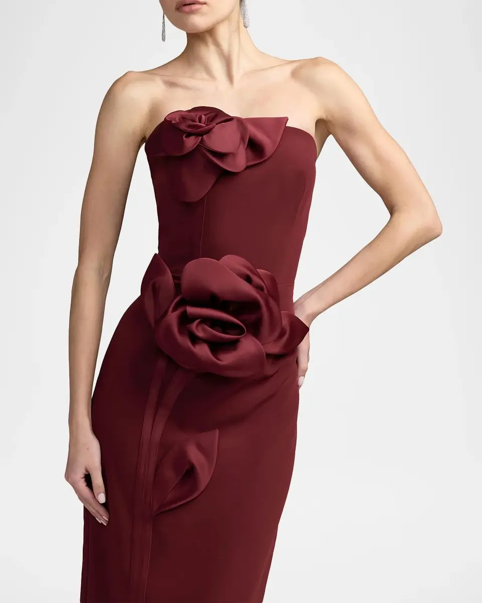 Mac Duggal Floral Crepe Strapless Maxi Dress | Thumbnail 4 Mac Duggal Floral Crepe Strapless Maxi Dress | Thumbnail 4