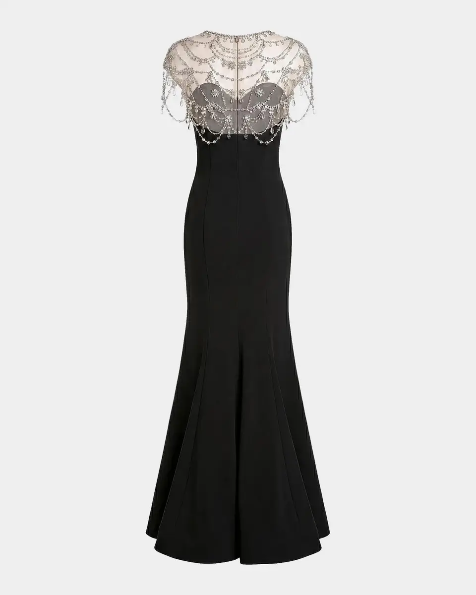 Mac Duggal Embellished Crepe Mermaid Gown | Thumbnail 5 Mac Duggal Embellished Crepe Mermaid Gown | Thumbnail 5