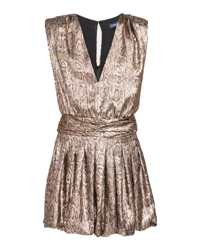 Crystal Snake V-Neck Mini Dress Crystal Snake V-Neck Mini Dress