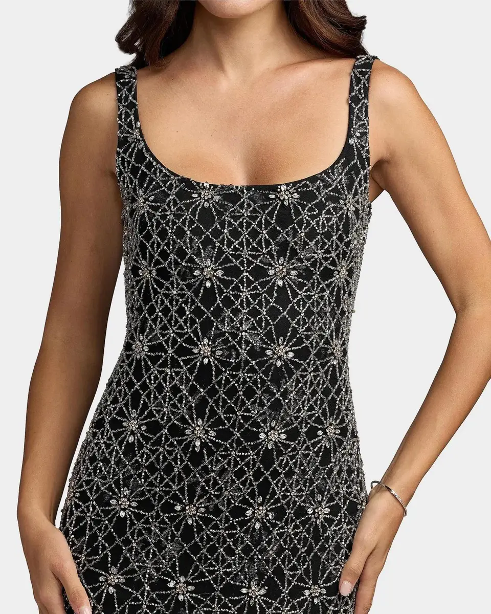 Mac Duggal Embellished Mesh Sleeveless Gown | Thumbnail 4