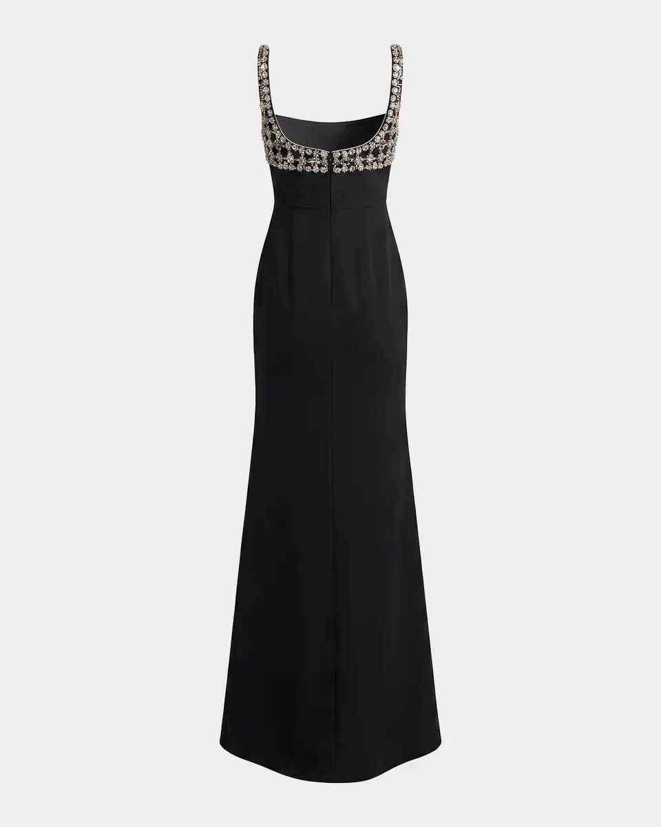 Mac Duggal Beaded Crepe Sleeveless Gown | Thumbnail 5 Mac Duggal Beaded Crepe Sleeveless Gown | Thumbnail 5