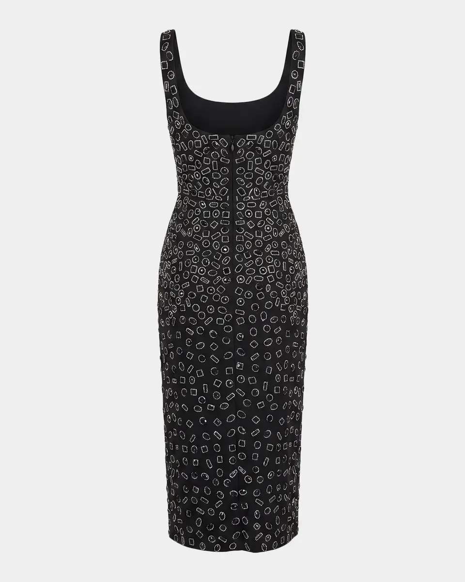 Mac Duggal Beaded Scuba Midi Dress | Thumbnail 5 Mac Duggal Beaded Scuba Midi Dress | Thumbnail 5