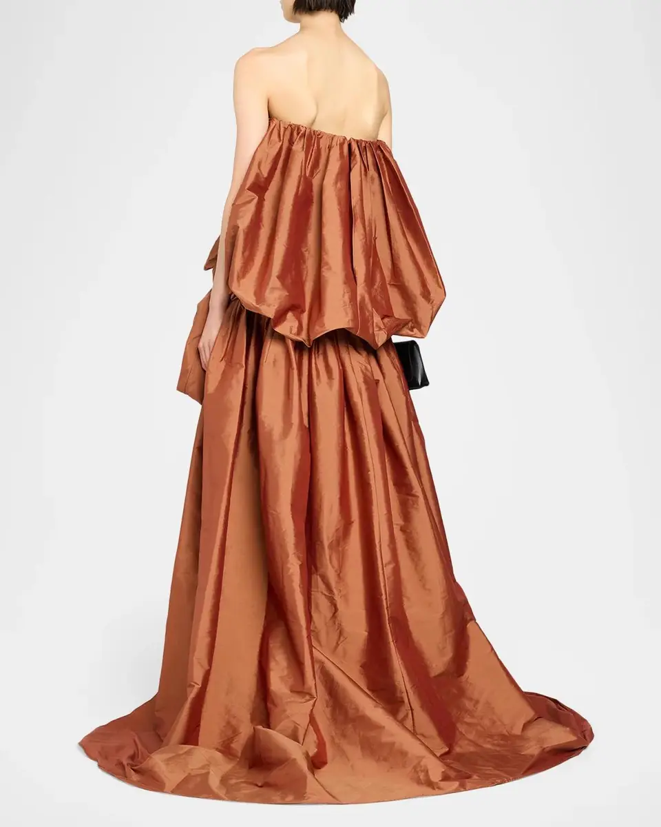 Aknvas Arlene Strapless High-Low Taffeta Gown | Thumbnail 3 Aknvas Arlene Strapless High-Low Taffeta Gown | Thumbnail 3