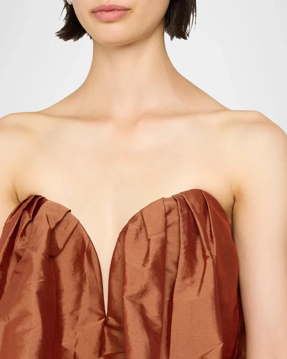 Aknvas Arlene Strapless High-Low Taffeta Gown | Thumbnail 5 Aknvas Arlene Strapless High-Low Taffeta Gown | Thumbnail 5