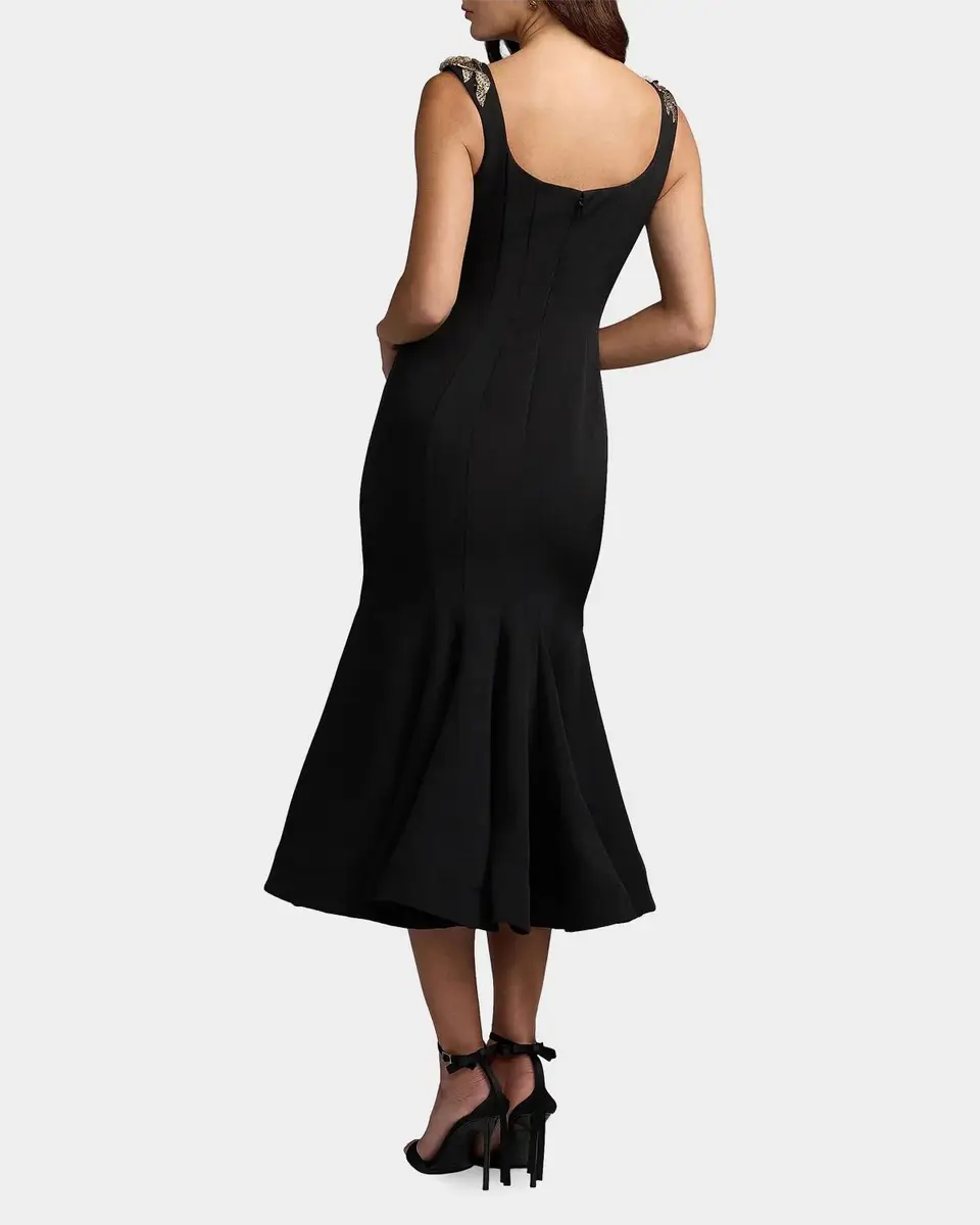 Mac Duggal Crepe Mermaid Midi Dress | Thumbnail 3 Mac Duggal Crepe Mermaid Midi Dress | Thumbnail 3