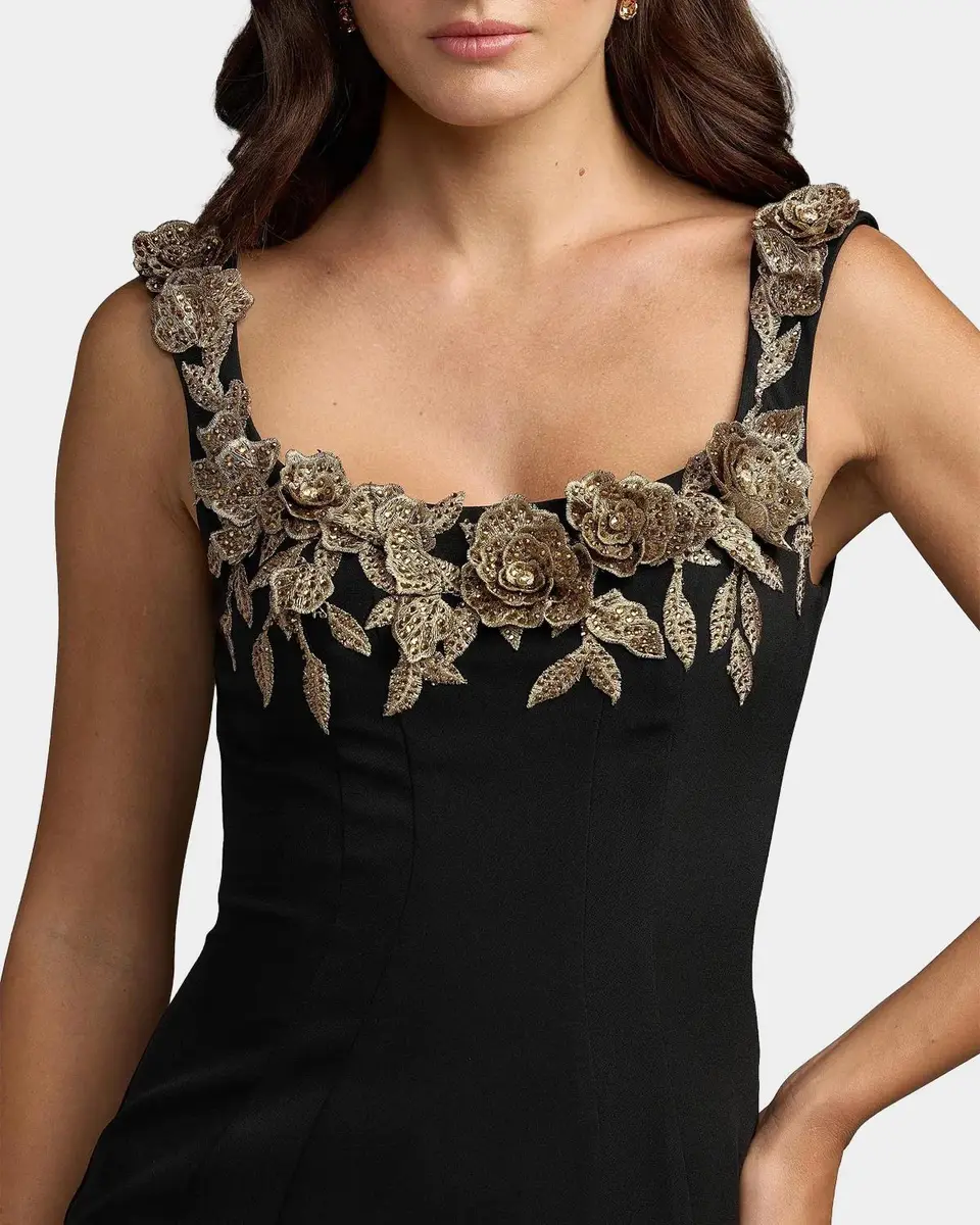 Mac Duggal Crepe Mermaid Midi Dress | Thumbnail 4 Mac Duggal Crepe Mermaid Midi Dress | Thumbnail 4
