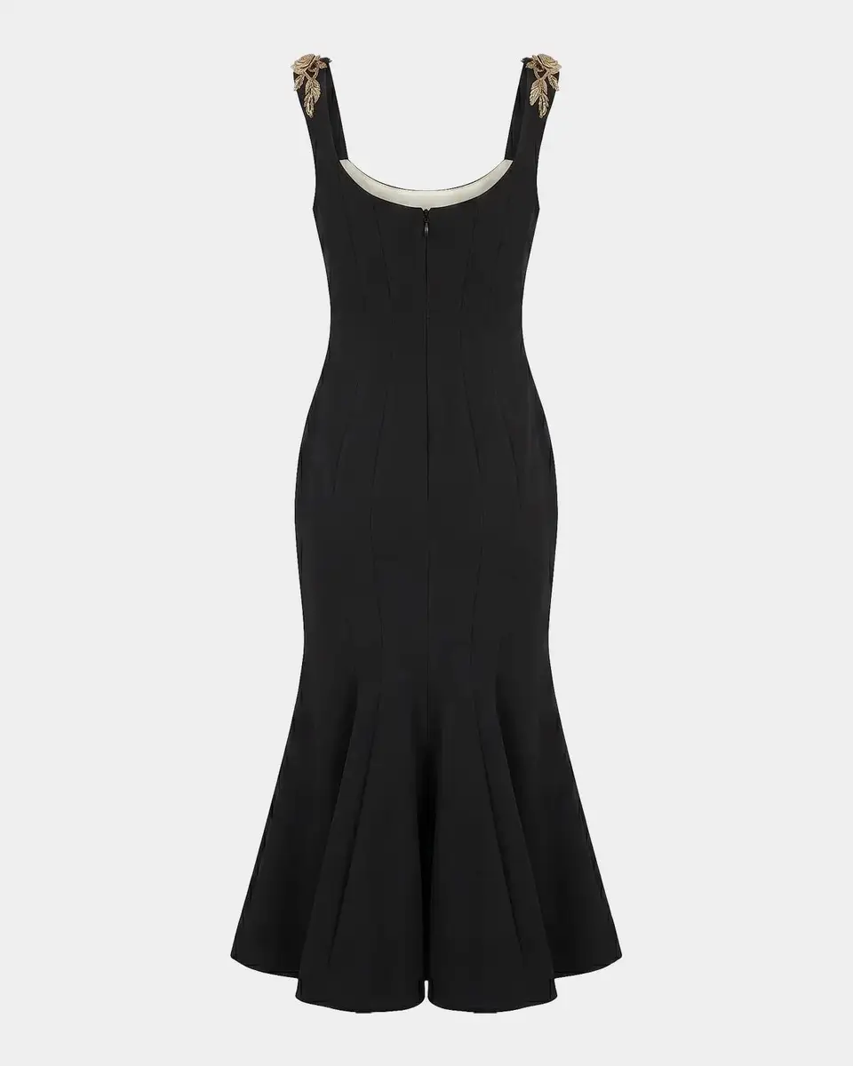 Mac Duggal Crepe Mermaid Midi Dress | Thumbnail 5 Mac Duggal Crepe Mermaid Midi Dress | Thumbnail 5